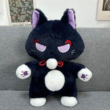 Fluffy Genshin Impact Black Cat Plush Toy - Adorable Soft Stuffed Pillow