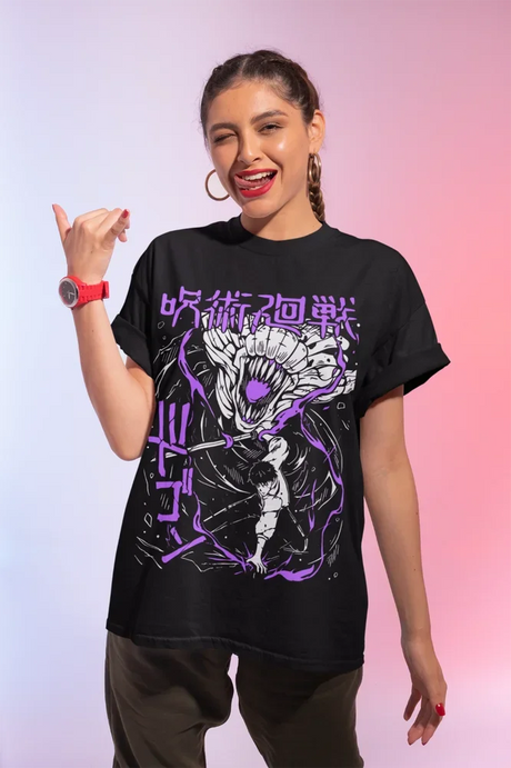 Here at Everythinganimee we have only the best anime merch! Free Global Shipping.
Unleash the power of the Jujutsu Kaisen with this amazing tee. Featuring a bold and intense design.