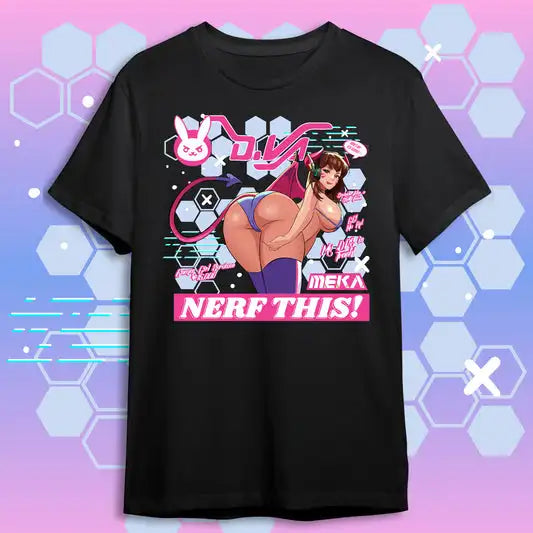 Here at Everythinganimee we have the best anime shirts in the world.
Channel the fierce and playful energy of DVA with this vibrant Succubus-themed tee. A must-have for fans of gaming and anime-inspired designs. 