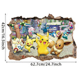 Pokemon Broken Wall Style Wall Stickers