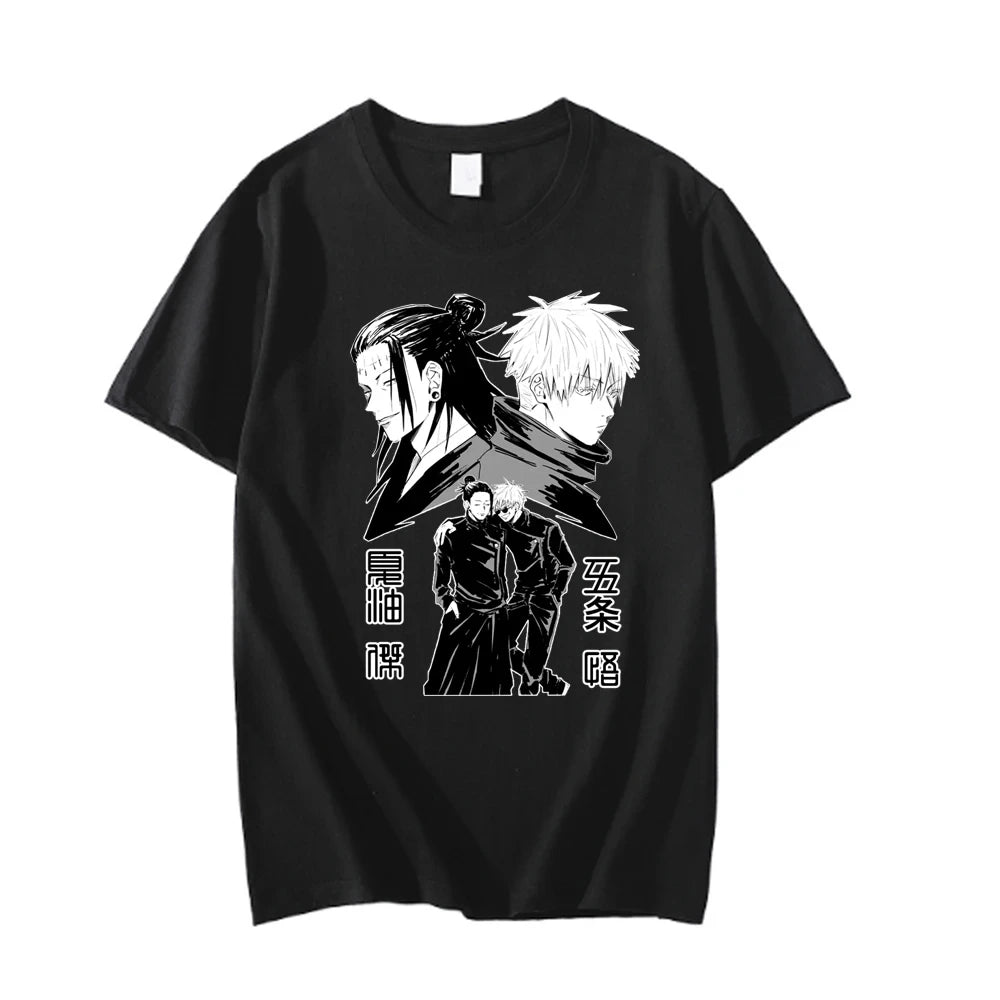 This kawaii tee features the dynamic duo Suguru Geto & Satoru Gojo from Jujutsu Kaisen, perfect for fans. If you are looking for more Jujutsu Kaisen Merch, We have it all! | Check out all our Anime Merch now!