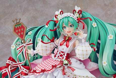 This figurine showcase Hatsune Miku in a whimsical, dessert-themed ensemble. | If you are looking for more Vocaloid Merch, We have it all! | Check out all our Anime Merch now!