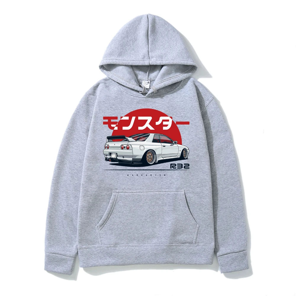 Become thew coolest person in the room with our new Initial D R32 Skyline Hoodie | Here at Everythinganimee we have the worlds best anime merch | Free Global Shipping