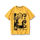 Power Chainsaw Man Manga Graphic Oversized Cotton Tee