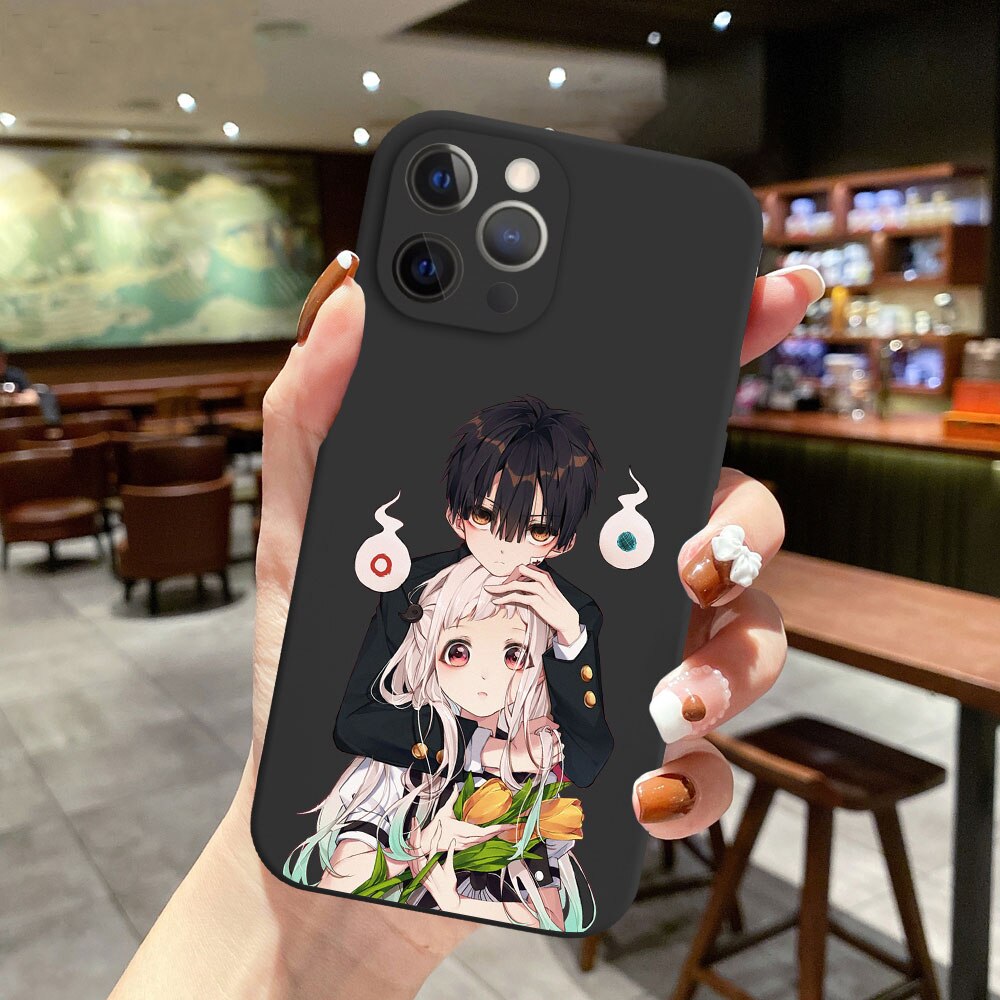 Jibaku Shounen Hanako Kun Toilet-bound Hanako-Kun black Silicone Phone Case For iPhone 13 11 Pro 12 Mini MAX 6 7 8 Plus XS Cover, EVERYTHINGANIMEE