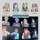 Anime Girls Holographic Sticker Set