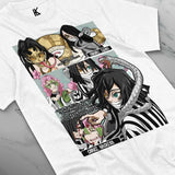 Here at Everythinganimee we have the best anime shirts in the world.
Show your love for Demon Slayer with this eye-catching Obanai Iguro Tee, featuring the enigmatic Snake Hashira surrounded by key moments and allies from the series. The bold and detailed illustration captures Obanai's unique charm.