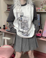 Futuristic Retro EVE★GIRL'S EGG★ Detachable Sleeve Cotton Tee