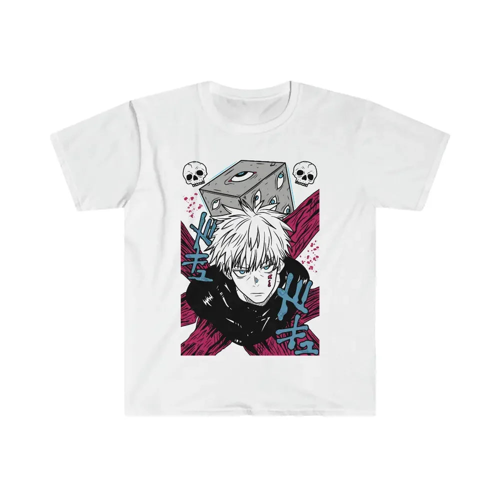 Here at Everythinganimee we have only the best anime merch! Free Global Shipping.
Embrace the power and mystique of Gojo Satoru with this stunning Jujutsu Kaisen T-shirt. 