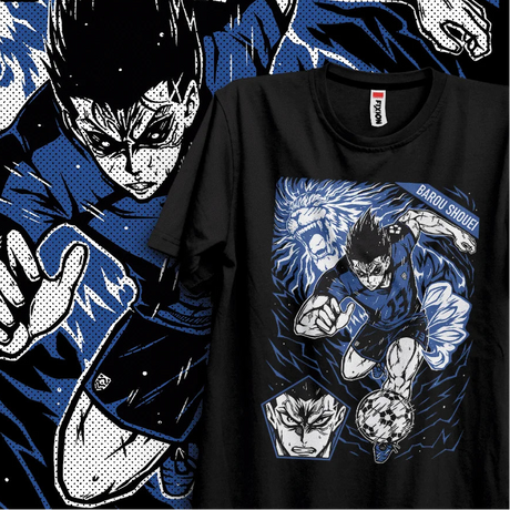 This tee captures the magic of Barou Shouei. If you're looking for more Blue Lock merch, we have it all! Check out our anime merch now—free shipping!