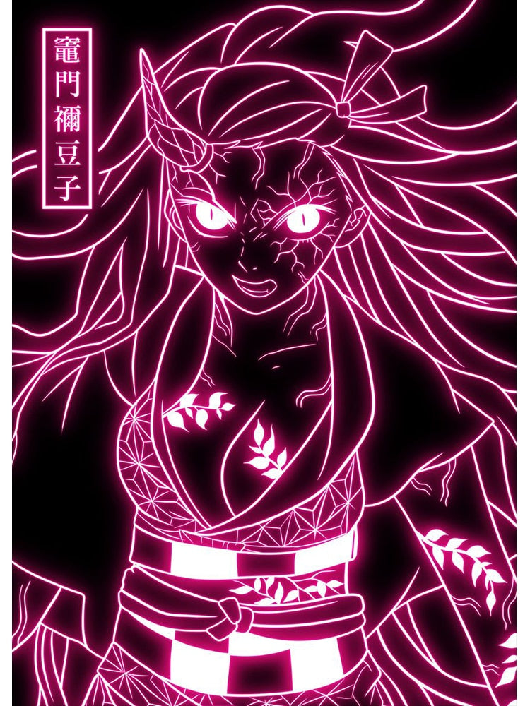 Neon Style Demon Slayer Posters