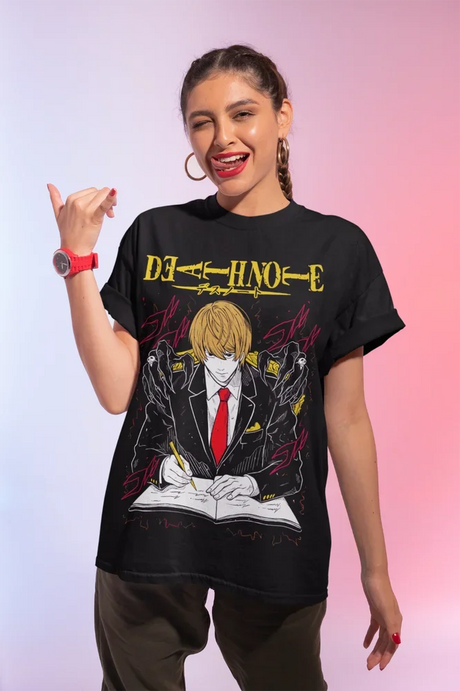 This tee captures the intensity of Light Yagamim gripping narrative. If you are looking for more Death Note Merch, We have it all! | Check out all our Anime Merch now!