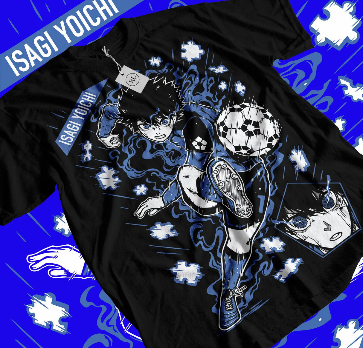 Here at Everythinganimee we have the best anime shirts in the world. Step into the field like Yoichi Isagi with this bold Blue Lock tee.