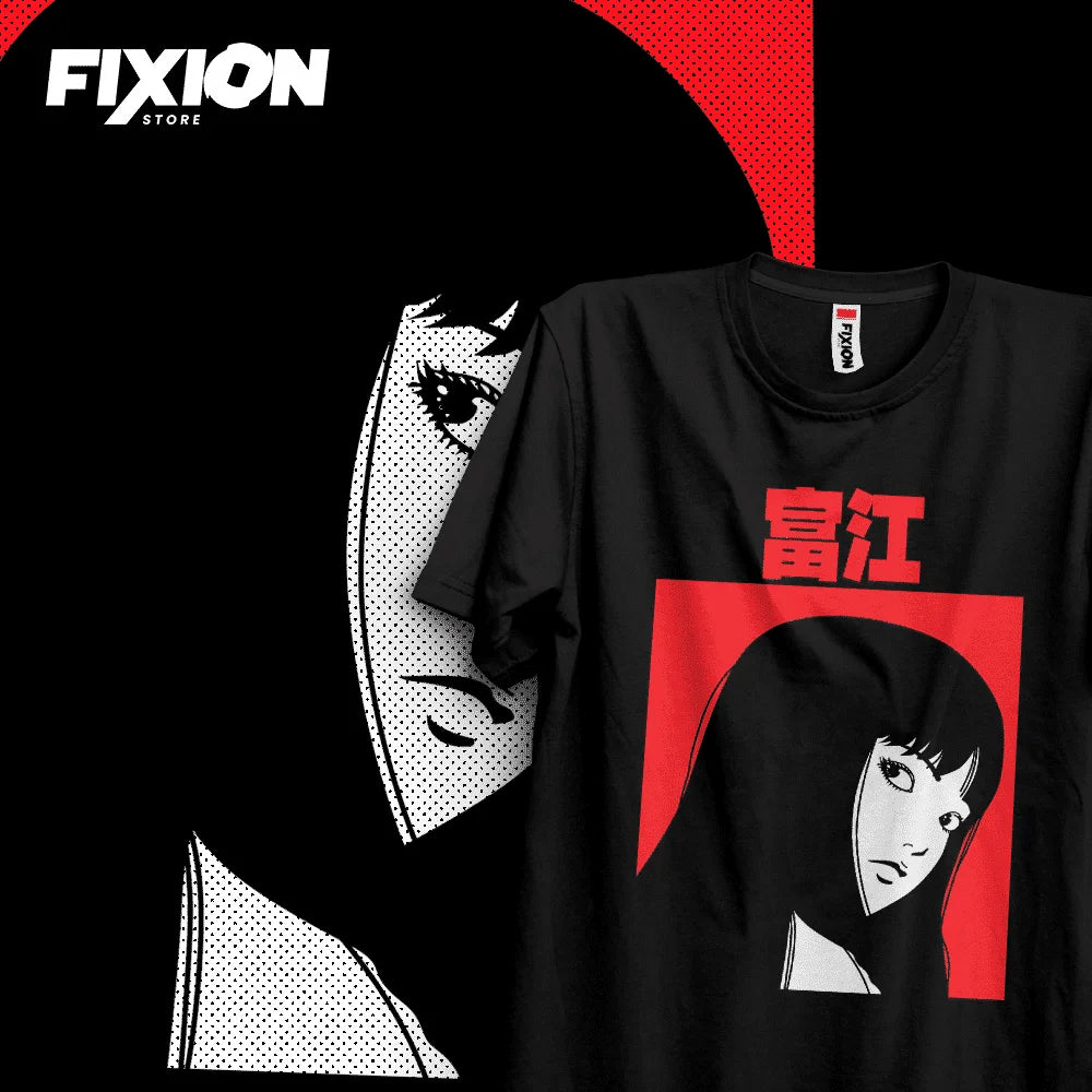 Here at Everythinganimee we have the best anime shirts in the world.
Dive into the eerie world of Junji Ito with this minimalist yet striking Tomie shirt. Featuring the hauntingly beautiful character in a red-and-black design