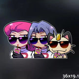 Pokemon Team Rocket Reflective Car Stickers