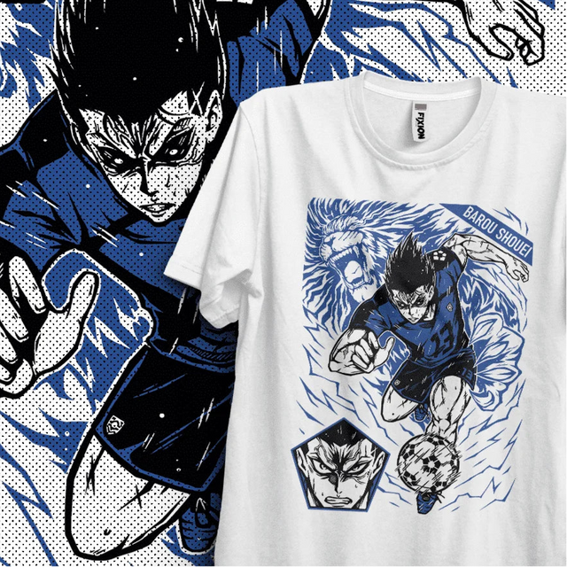 This tee captures the magic of Barou Shouei. If you're looking for more Blue Lock merch, we have it all! Check out our anime merch now—free shipping!