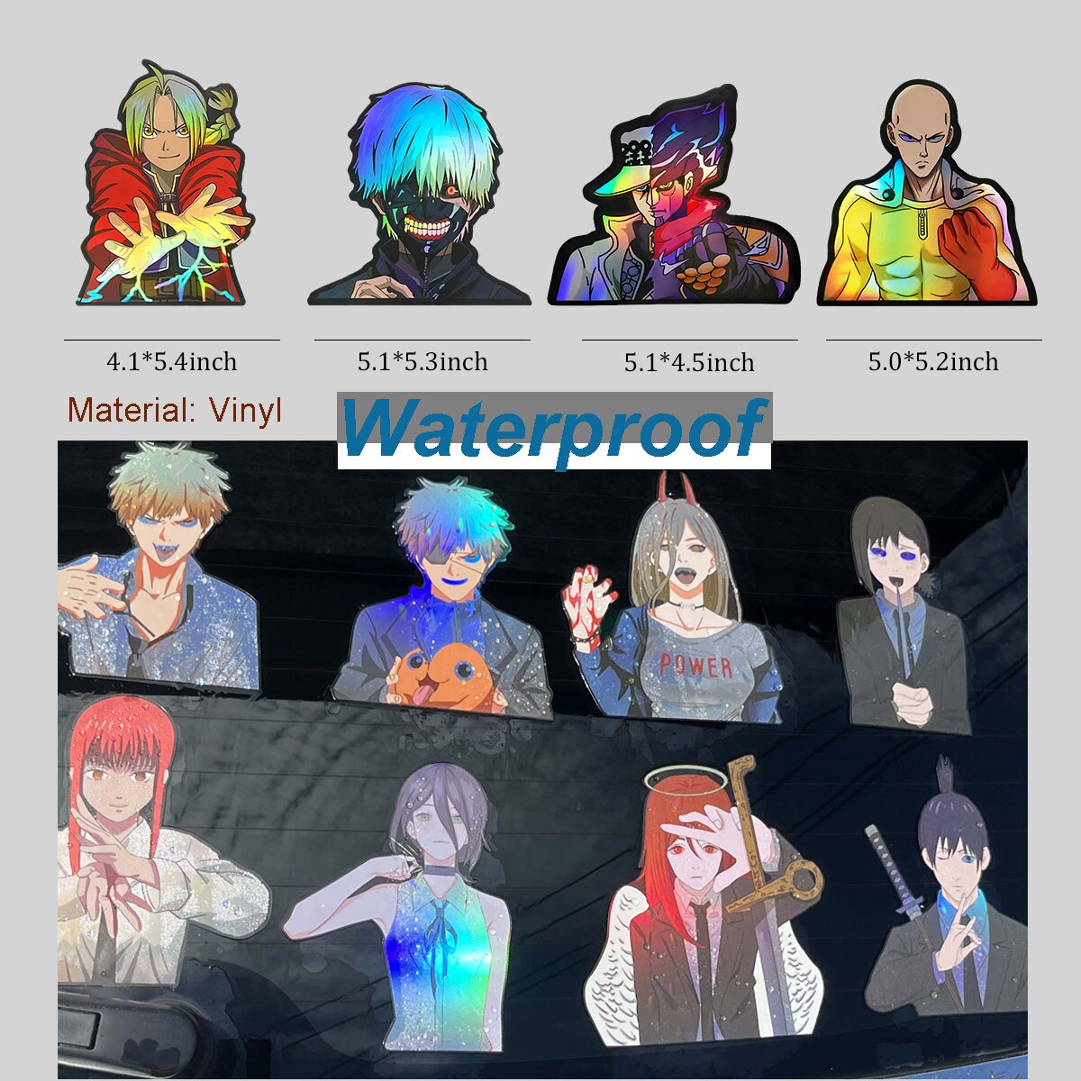 Anime Holographic Sticker Set