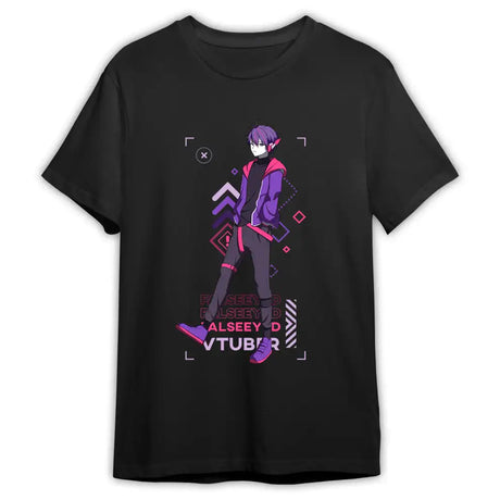 Here at Everythinganimee we have the best anime shirts in the world.
Show off your love for Vtubers with this sleek and stylish Falseeyed Vtuber Tee. Featuring a futuristic design with geometric shapes and bold colors, this shirt is perfect for any anime fan or gamer looking to express their unique style.