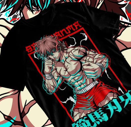 Here at Everythinganimee we have the best anime shirts in the world. 
Unleash your inner warrior with this Hanma Baki tee! Showcasing the iconic Baki from "The Grappler"