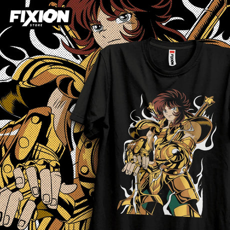 Here at Everythinganimee we have the best anime shirts in the world.
Embrace the legendary power of Saint Seiya with the Golden Armor Hero Tee. Featuring a stunning portrayal of a warrior clad in golden armor, this shirt is perfect for fans who admire the bravery and spirit of the series' iconic battles.