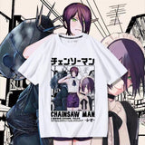 Reze Anime T-shirts Chainsaw Man Manga Graphic Oversized Men Cotton Short Sleeve Tee Women Top Summer Streetwear Couple Clothing, everythinganimee