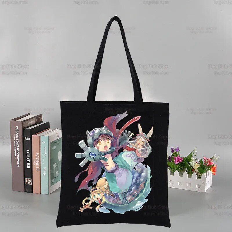 This canvas bag is a labor of love, to capture the love of your anime characters. If you are looking for more Made In Abyss Merch,We have it all! Check out all our Anime Merch now!