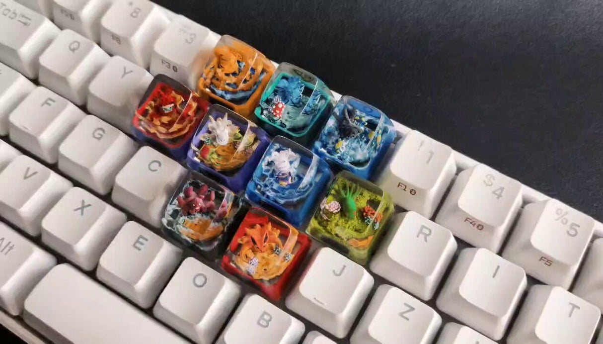 Ninja The Nine-Tailed Fox Resin Keycaps for Mechanical Keyboards