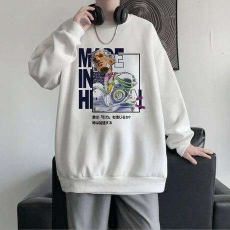 This sweatshirt is the iconic Enrico in an eye-catching print that captures his essence. If you are looking for more JoJo’s Bizarre Merch, We have it all! | Check out all our Anime Merch now!