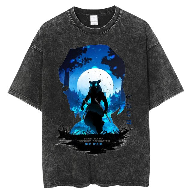 Anime TShirt Men Women Demon Slayer Manga Printed Tshirts 100%Cotton for Summer Harajuku Gothic Streetwear Casual Tops Tees, everythinganimee