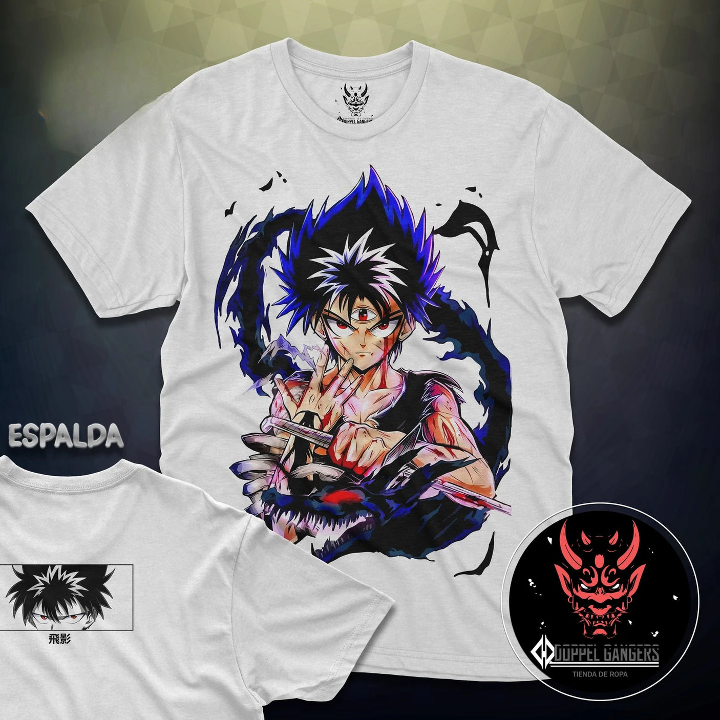 This tee captures the magic of Hiei. If you're looking for more Yu Yu Hakusho merch, we have it all! Check out our anime merch now—free shipping!