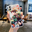 Japan Anime Demon Slayer Case for IPhone 11 12 13 14 Pro Max 6s 7 8Plus X XR XS SE Phone Case Kimetsu No Yaiba TPU Cover Coque, everythinganimee