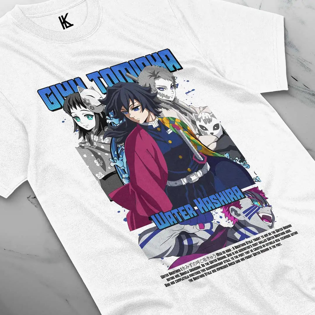 Immerse yourself in this striking Tomioka Tee, perfect for anime fans. Looking for more Demon Slayer merch? Explore our full collection of anime merch now!