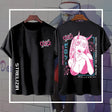 Here at Everythinganimee we have the best anime shirts in the world.
Step into the world of Darling in the Franxx with this bold Zero Two tee, featuring the fierce and unforgettable Partner Killer herself. A perfect tribute to Zero Two's iconic style.