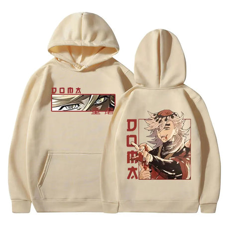 Get yourself ready for the new season of Demon slayer with our Demon Slayer Doma 100% Cotton Hoodie | Here at Everythinganimee we have the worlds best anime merch | Free Global Shipping