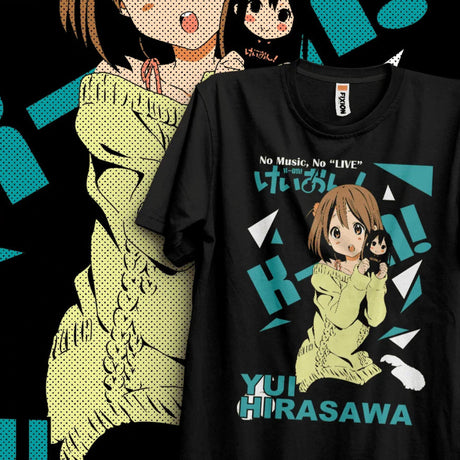 This tee captures the magic of Yui Hirasawa. If you're looking for more K-On! merch, we have it all! Check out our anime merch now—free shipping!