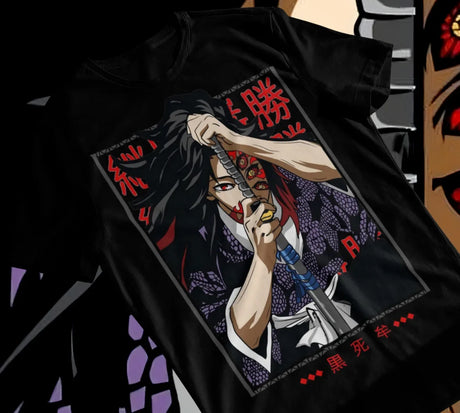 Immerse yourself in this striking Kokushibo Tee, perfect for anime fans. Looking for more Demon Slayer merch? Explore our full collection of anime merch now!