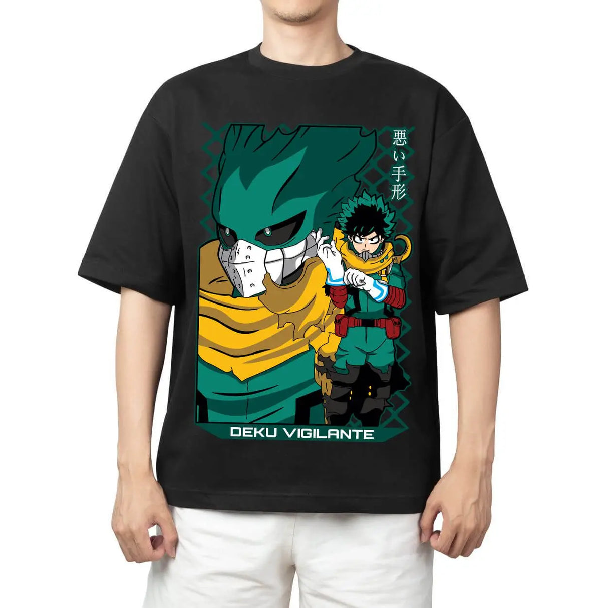 Here at Everythinganimee we have the best anime shirts in the world.
Channel the fierce determination of Deku from Hero Academy with this bold Vigilante tee. Featuring the iconic vigilante version of Deku in his signature outfit, this design captures the raw energy and passion that fans love.