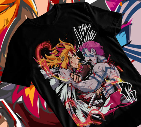 This tee captures the intense battle between Akaza & Kyojuro, making it a must-have for fans. If you are looking for more Demon Slayer Merch, We have it all! | Check out all our Anime Merch now!