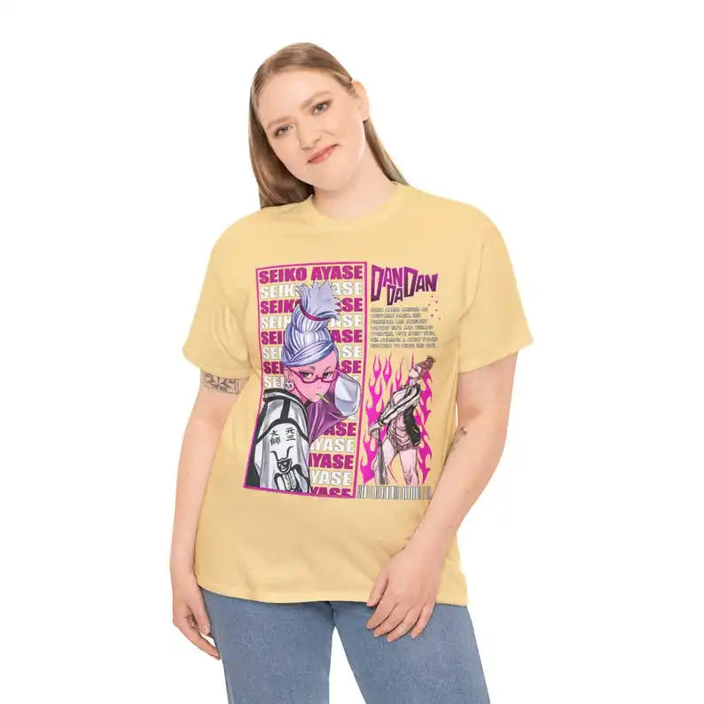 Immerse yourself in this striking Seiko Tee, perfect for any Seiko Ayase fan. Looking for more Dandadan merch? Explore our full collection of anime merch now!