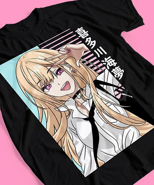 Here at Everythinganimee we have only the best anime merch! Free Global Shipping.
Step into the vibrant world of My Dress-Up Darling with this stunning Marin Kitagawa T-Shirt. Available in both black and white, this shirt features a vivid, high-quality print of Marin, the beloved and stylish waifu, 