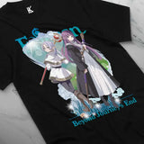 Here at Everythinganimee we have the best anime shirts in the world.
Step into the epic adventure of Frieren with this beautifully designed tee, capturing the essence of Beyond Journey's End. Showcasing the main characters in detailed, enchanting artwork, this shirt is perfect for fans.