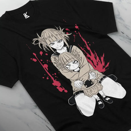 Here at Everythinganimee we have the best anime shirts in the world.
Unveil the duality of Himiko Toga with this striking tee, capturing her complex and intense nature. Featuring a powerful illustration of Toga's dual sides, this shirt is perfect for fans who appreciate her unique and edgy personality. 