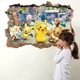 Pokemon Broken Wall Style Wall Stickers