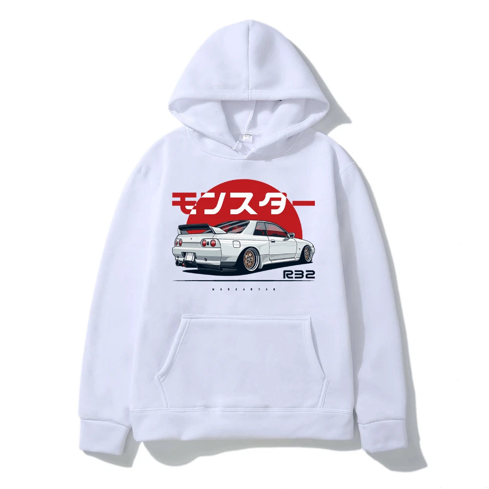 Become thew coolest person in the room with our new Initial D R32 Skyline Hoodie | Here at Everythinganimee we have the worlds best anime merch | Free Global Shipping