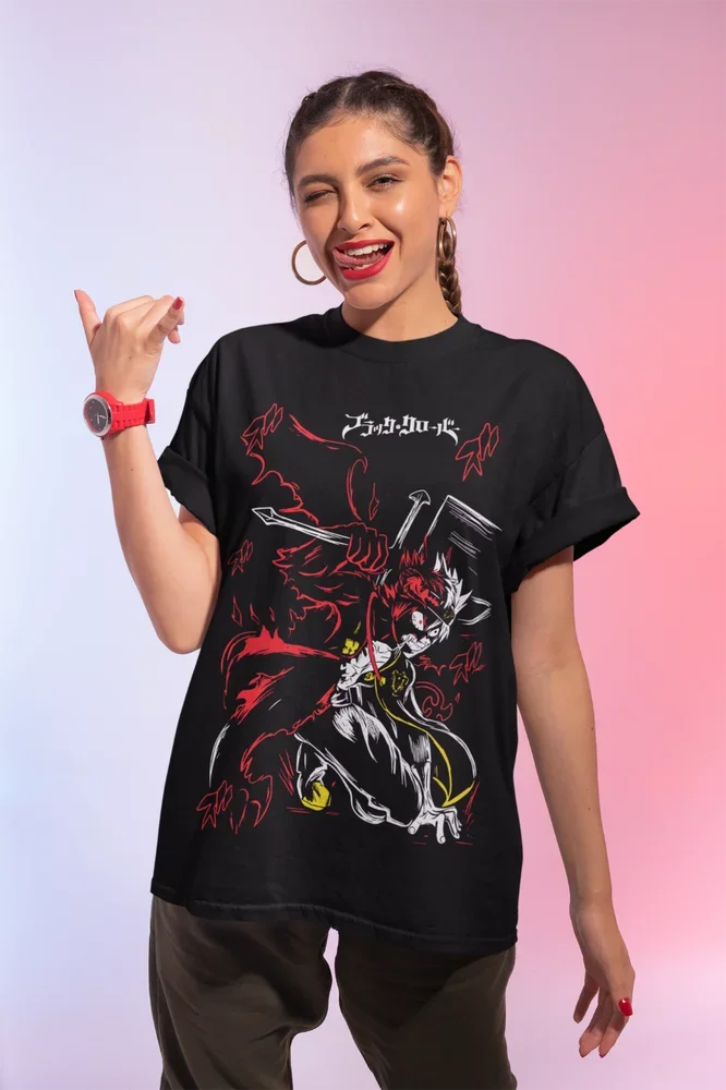 This tee captures the magic of Asta. If you're looking for more Black Clover merch, we have it all! Check out our anime merch now—free shipping!