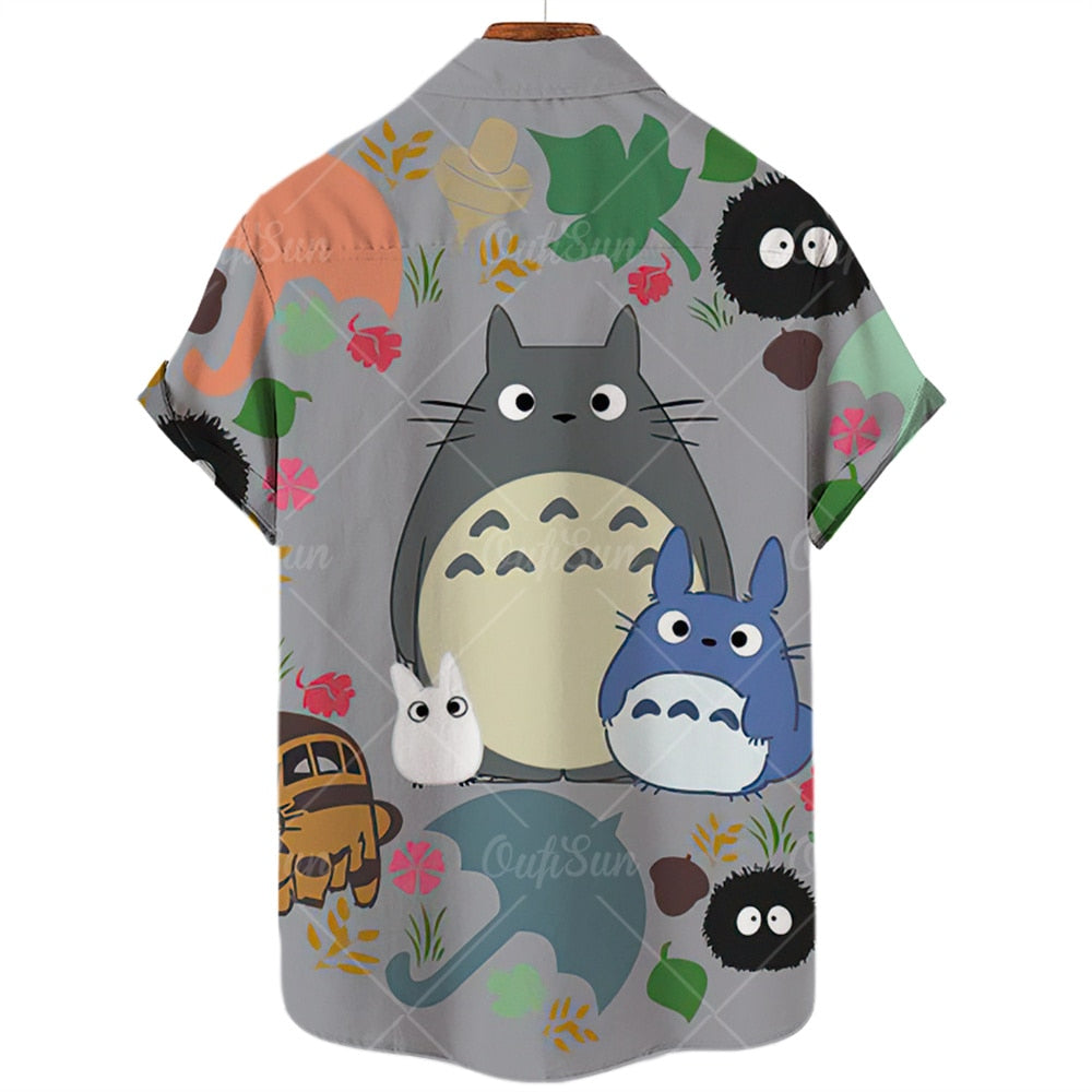 Spirited Away Short Sleeve Button-Up Shirts