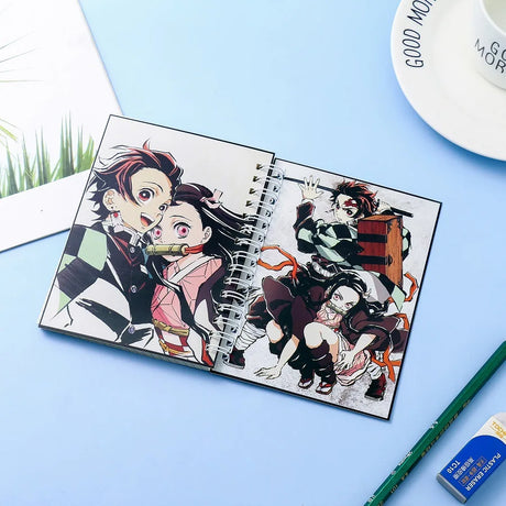 Capture your thoughts, sketches, and ideas in style with our Demon Slayer Spiral Notebook. This versatile notebook features vibrant, high-quality illustrations from the beloved Demon Slayer series, making it a must-have for any anime enthusiast.