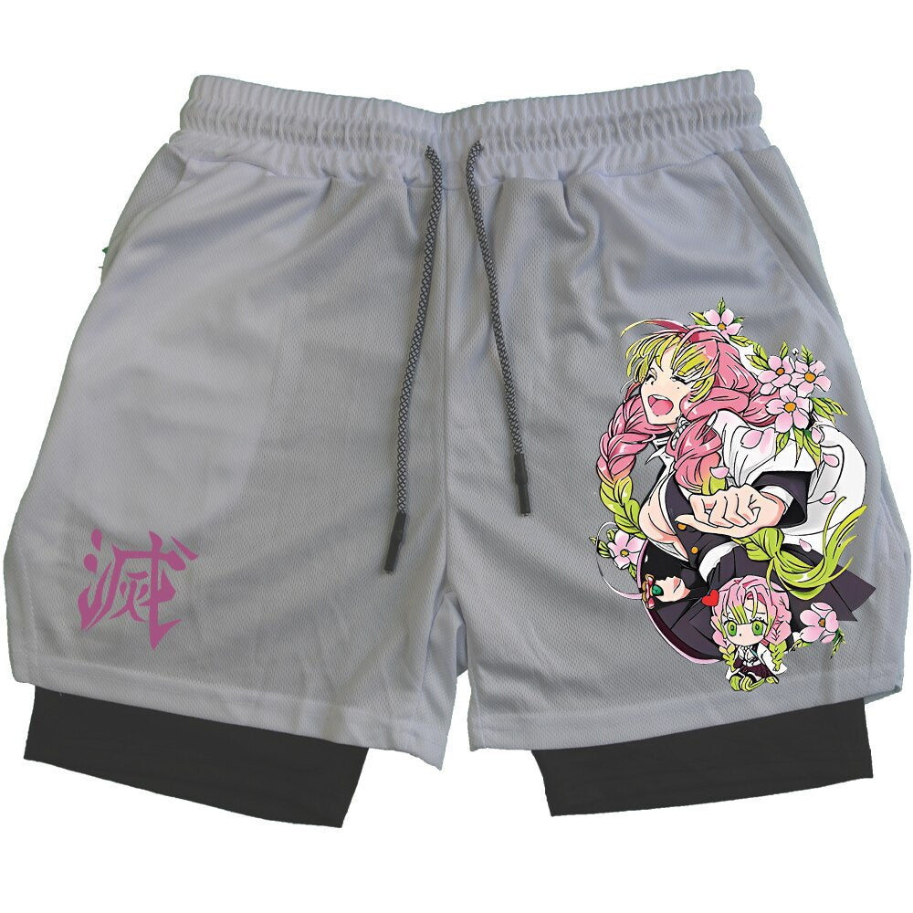 Demon Slayer Nezuko Print 2-in-1 Performance Shorts