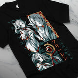 Here at Everythinganimee we have the best anime shirts in the world.
Embark on an enchanted journey with this captivating Frieren Mystic Journey Tee, featuring the serene and mystical elven mage from Beyond Journey’s End. 