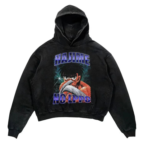 Sport this hoodie's striking graphics that pay tribute to 'Hajime no Ippo's' resilient essence. If you are looking for more Hajime no Ippo Merch, We have it all! | Check out all our Anime Merch now!